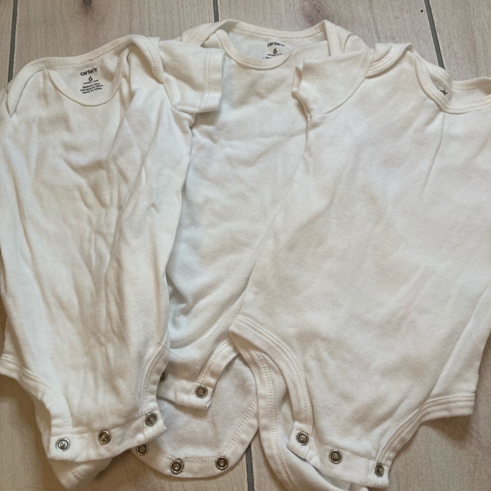 Gerber white onesies (3)